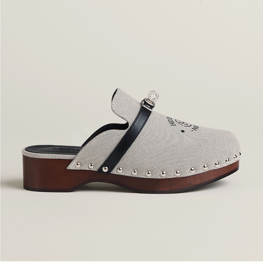 BNIB Hermes Carlotta Mule Slipper Slide Shoe Kelly Buckle Clog - Picture 2 of 4